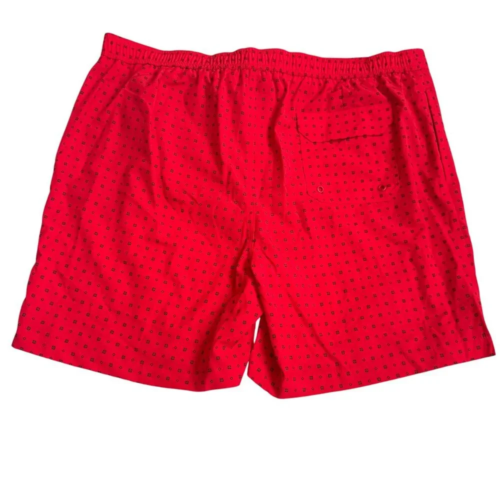 Michael Kors Mens Red Patterned Swim Shorts XXL‎ Drawstring Closure lightweight